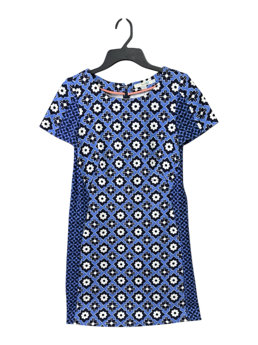 Boden Blue & White Geometric Short-Sleeve Mini Dress size 2